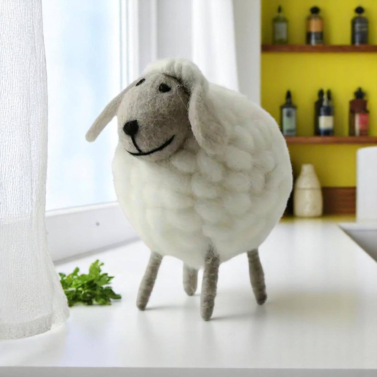 Standing sheep Wool felt decoration