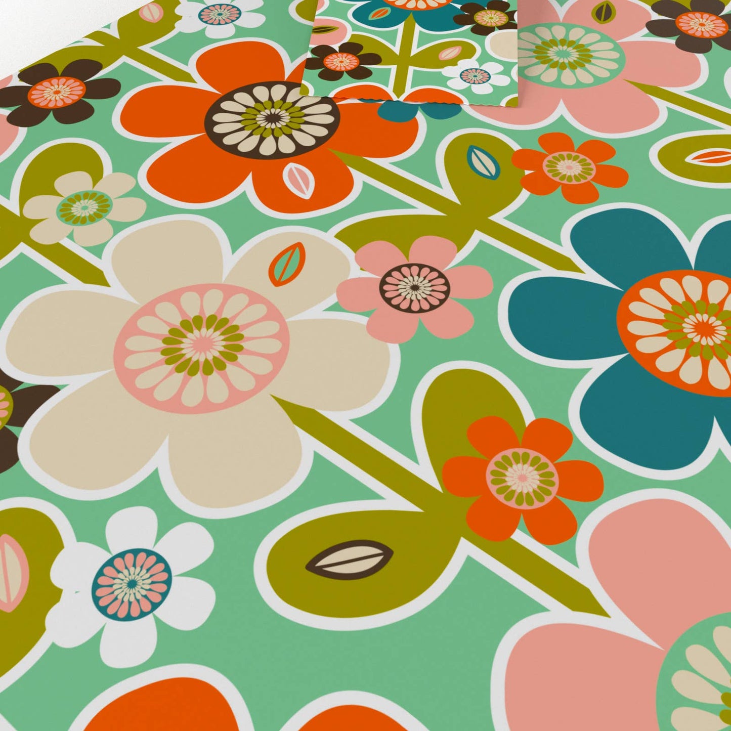 Retro Daisies Wrapping Paper • 100% Recycled • Vegan Ink