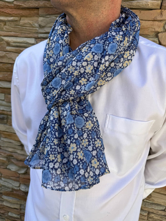 Liberty-print cheche scarf 100% cotton - Timeless elegance