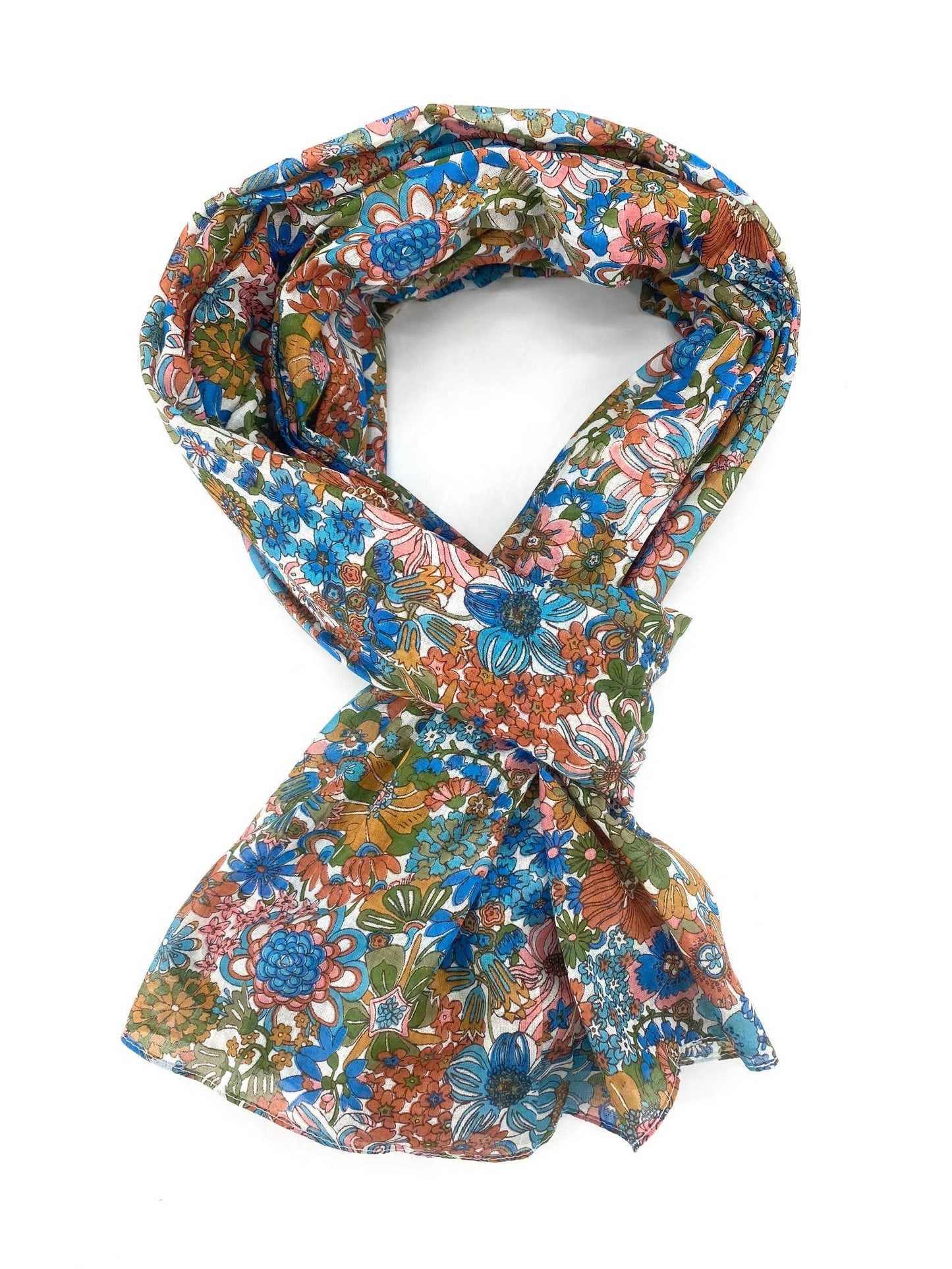 Floral printed 100% cotton scarf pareo