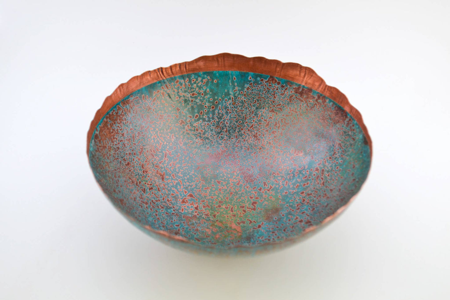 Hand raised Copper Bowl - Inverted patina