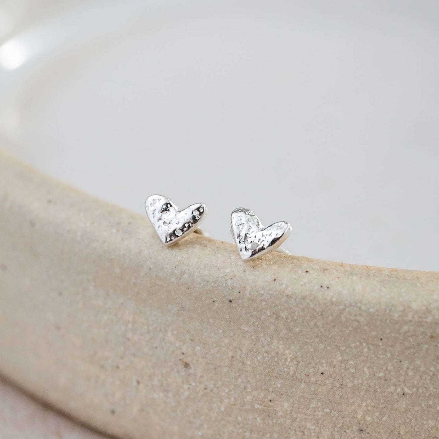Sterling Silver Mini Studs - Abstract Heart