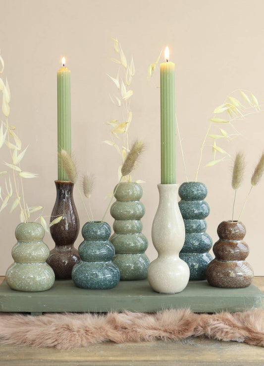 Ideas4Seasons – Ideas 4 Seasons vase Pebble h.9.5 Ø7 cm green 4ass colours