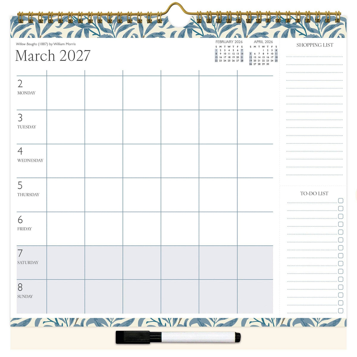 William Morris Family Organiser Calendar 2027