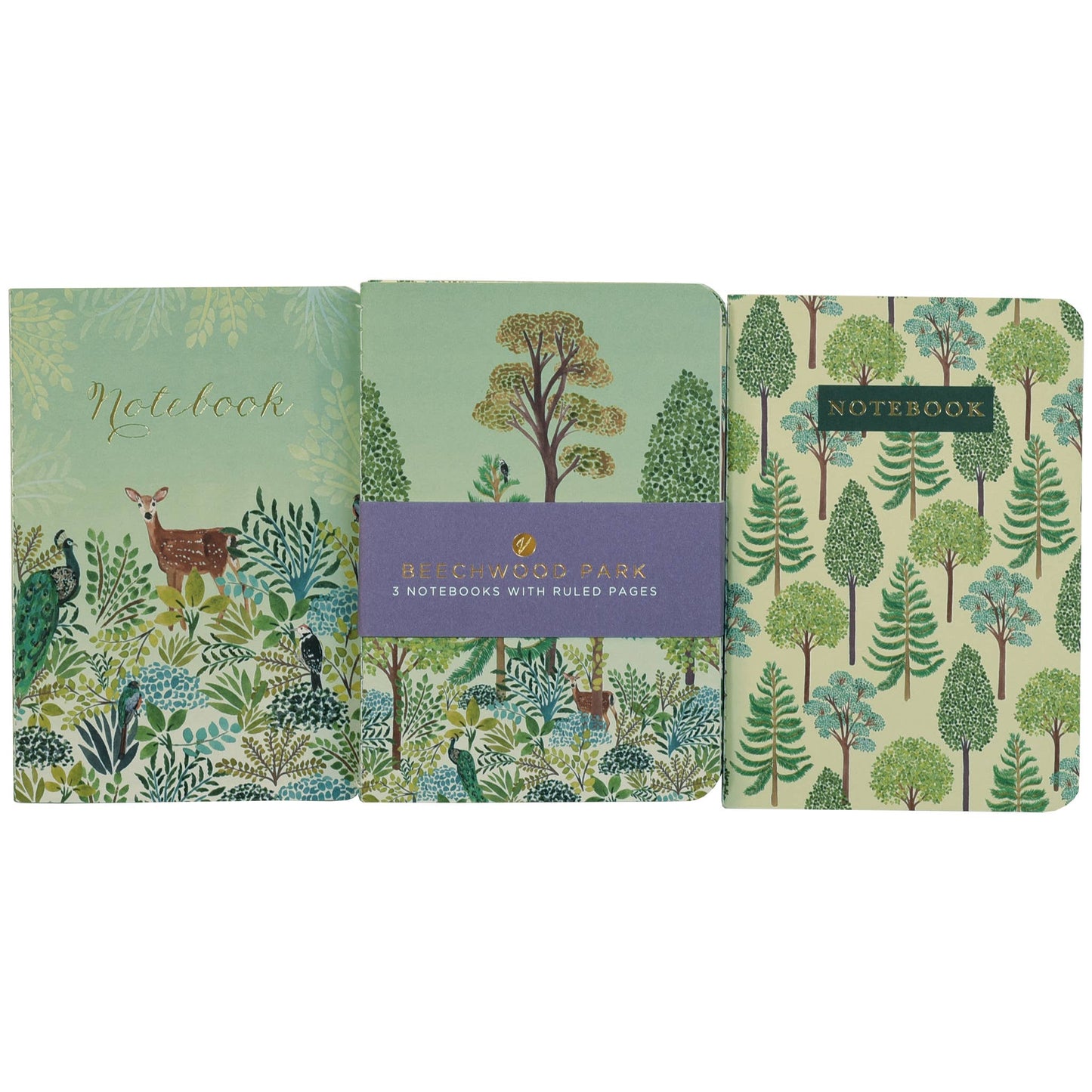Pack of 3 A6 Lined Notebooks Beechwood Park