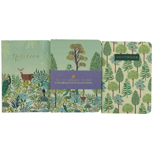 Pack of 3 A6 Lined Notebooks Beechwood Park