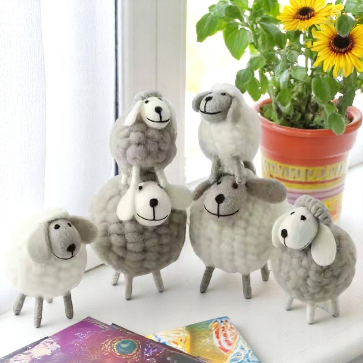 Standing sheep Wool felt decoration