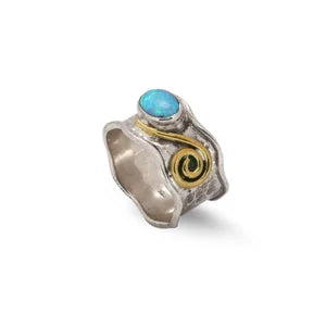 Opal & Golden Swirl Ring H1
