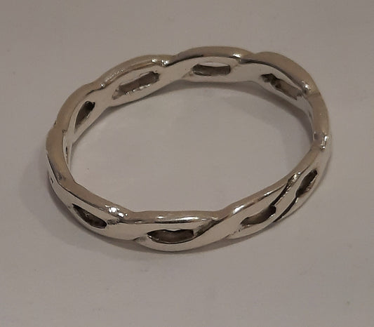 STK01 Gianna plait silver ring
