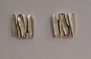 Ruched Sterling Silver Stud Earrings