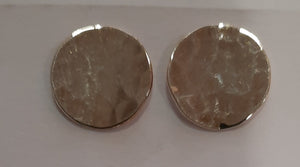 Dottie Silver round Hammered or matte Stud Earrings