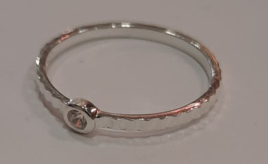 Aya textured Ring with Cubic Zircona stone