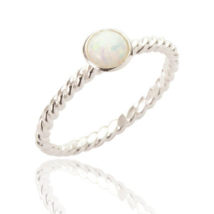 Jemima blue or White Opal Stone Ring