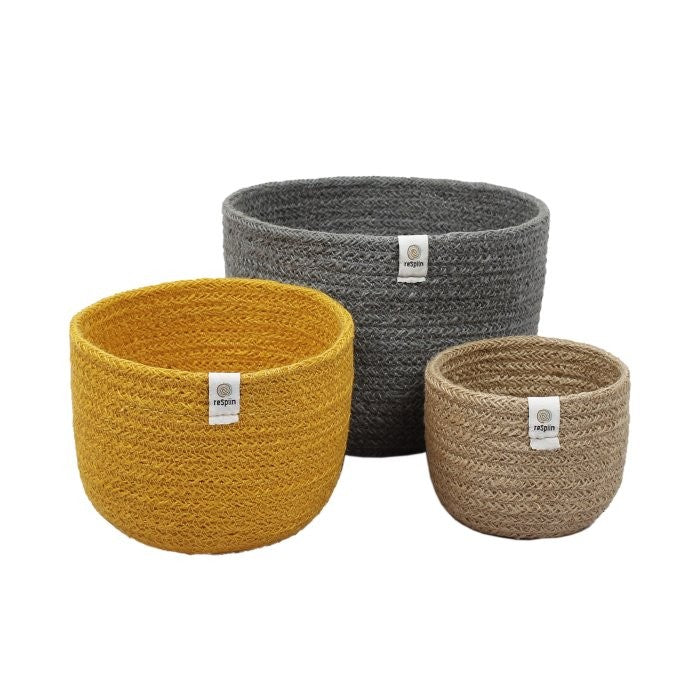 Tall Jute Bowl Set & Baskets